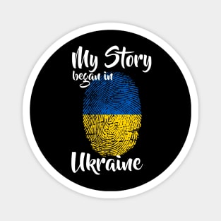 Ukraine Flag Fingerprint My Story DNA Ukrainian Magnet